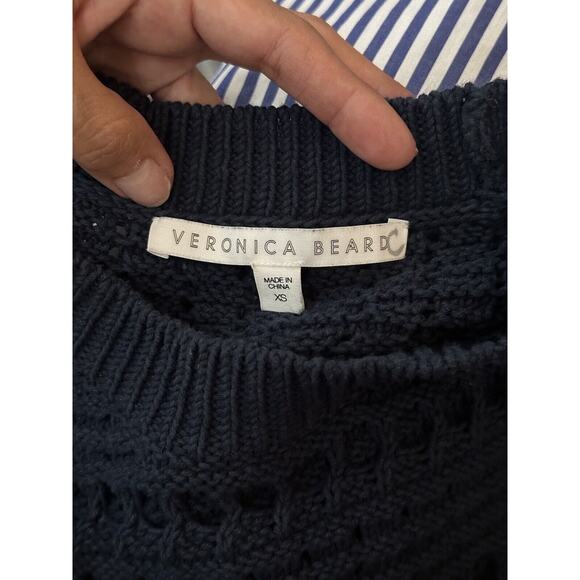 Veronica Beard Blue White Par Combo Sleeveless Sweater Size XS South Beach - Picture 4 of 10